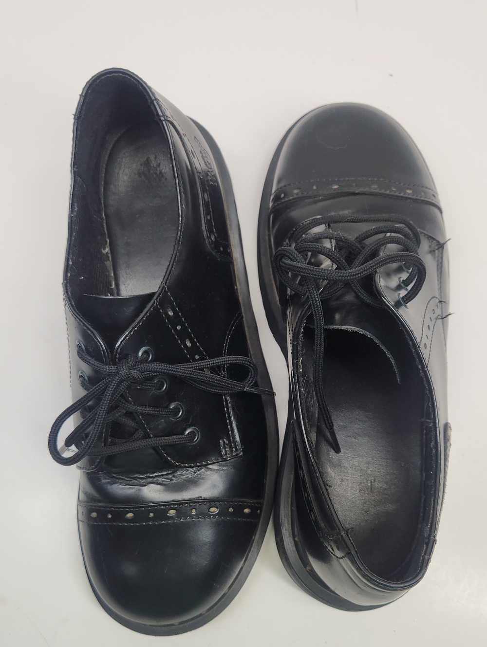 Vintage Dr. Martens Men's Black Lace-Up Platform Shoes Size 7M 9W